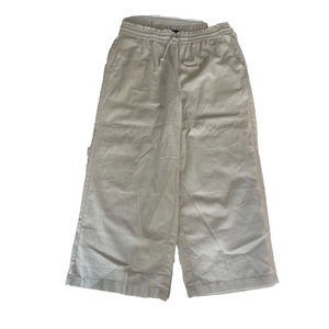 J. Crew Women's Beige Linen Drawstring Wide-Leg Pants Size PL, New Without Tags